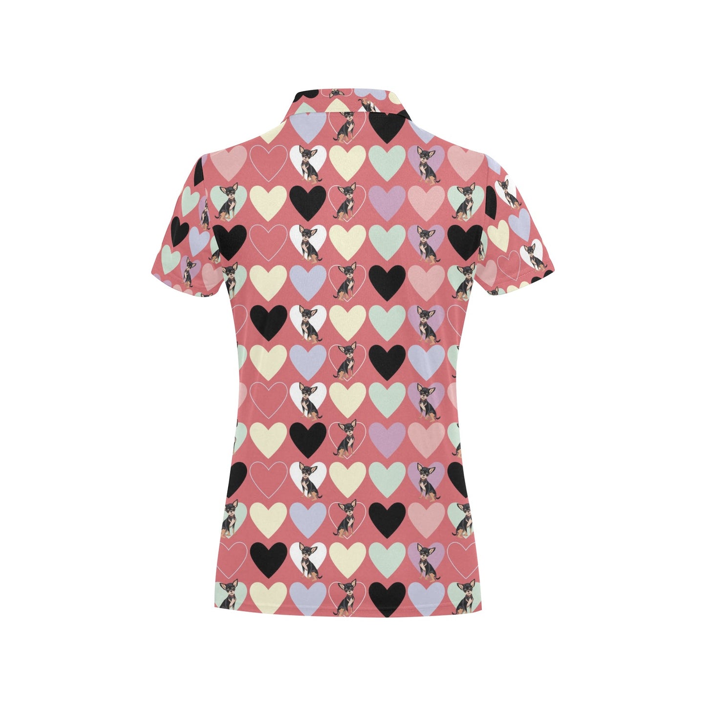 Chihuahua Pattern Print Design 01 Women's Polo Shirt