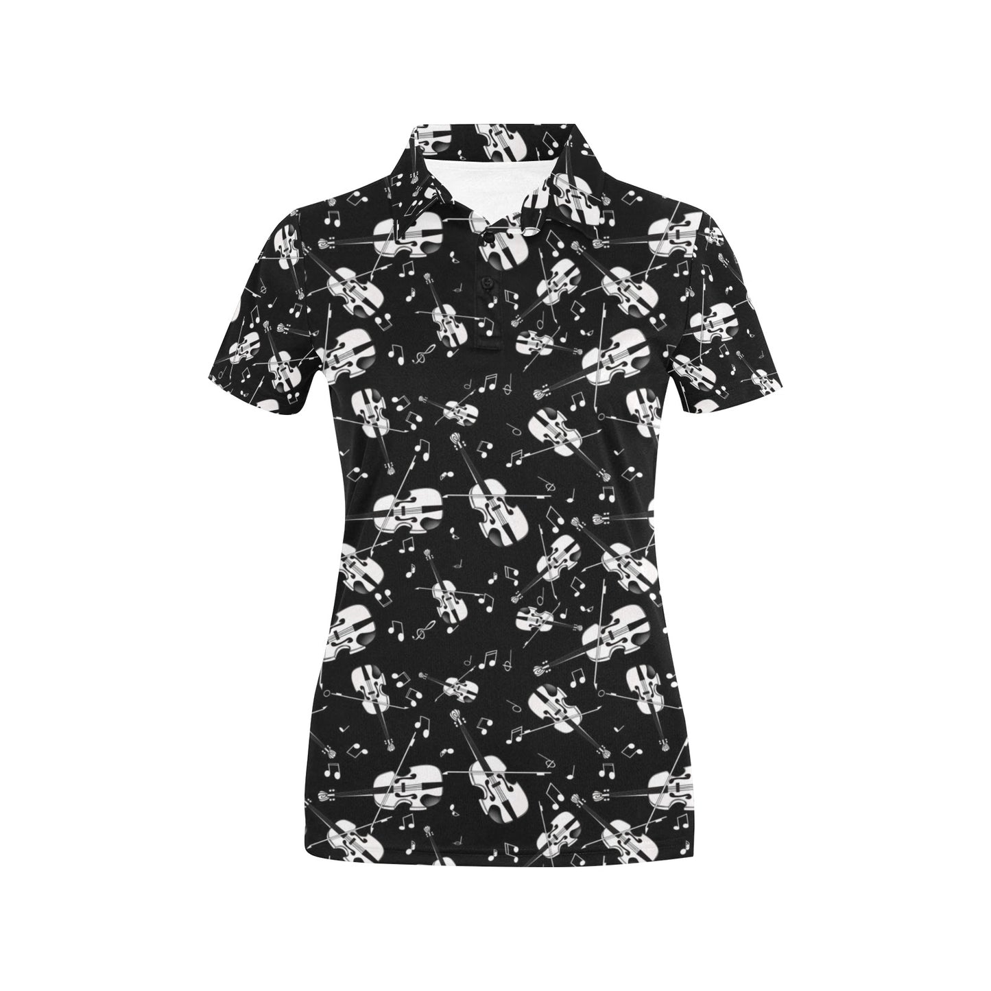 Violin Print Design LKS404 Women's Polo Shirt