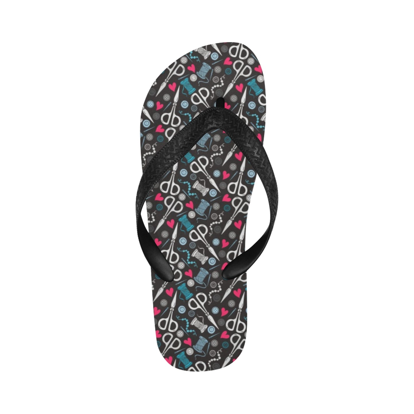 Sewing Equipment Print Design LKS305 Flip Flops