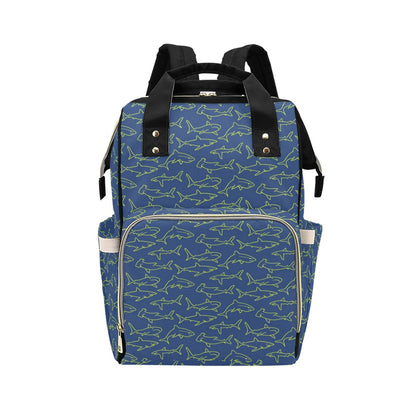 Shark Print Design LKS301 Diaper Bag Backpack
