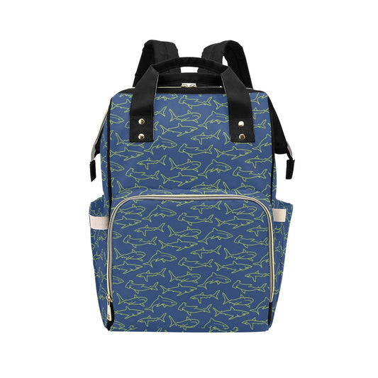 Shark Print Design LKS301 Diaper Bag Backpack