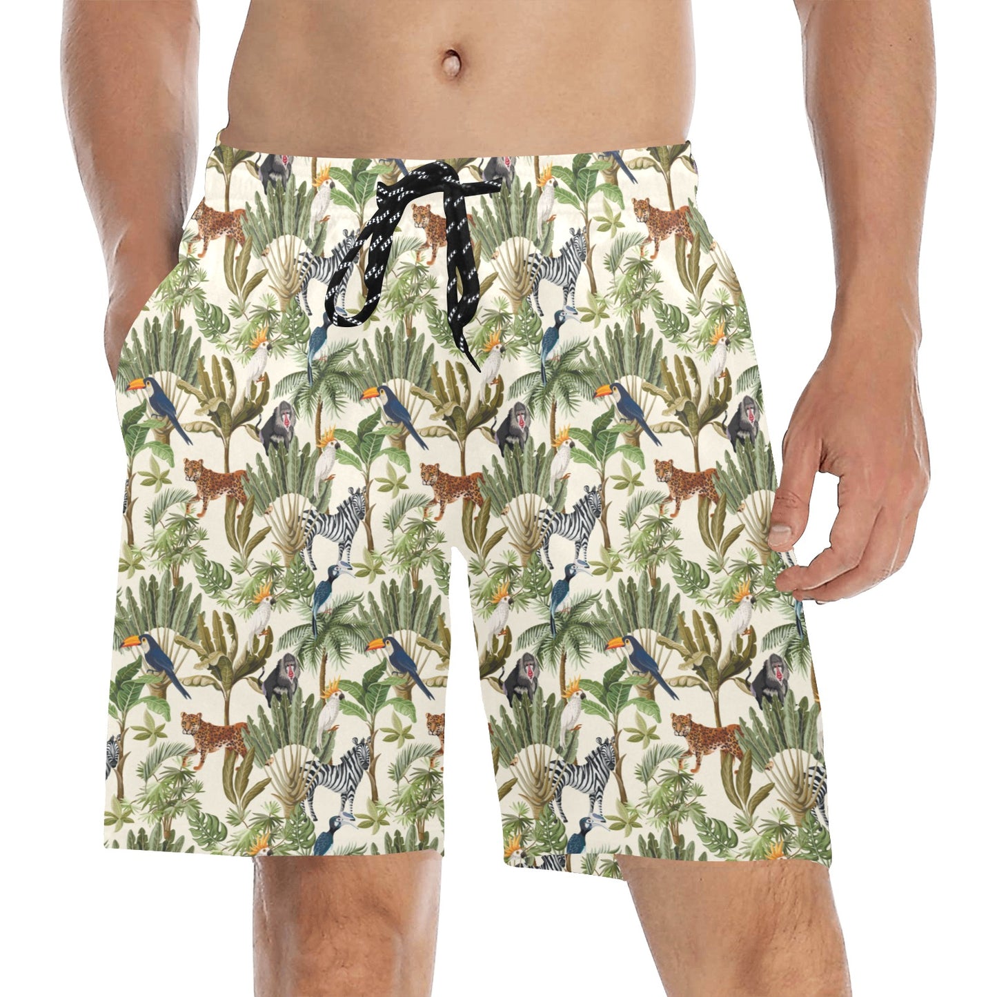 Safari Animal Print Design LKS304 Men's Swim Trunks Beach Shorts
