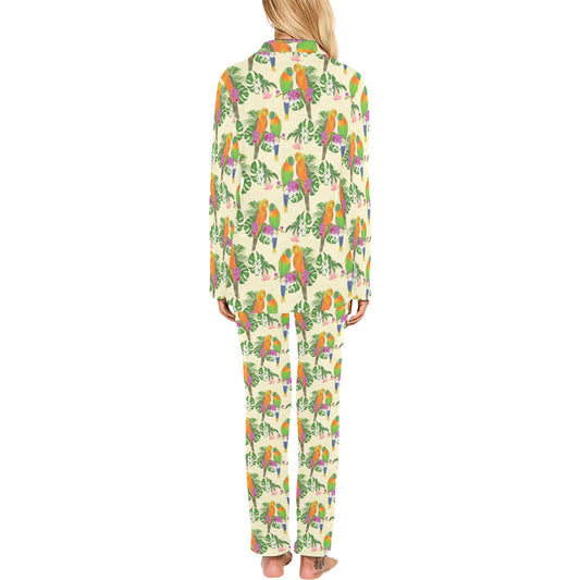 Conures Pattern Print Design 02 Women's Long Pajama Set