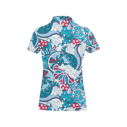 Funky Retro Pattern Print Design A05 Women's Polo Shirt
