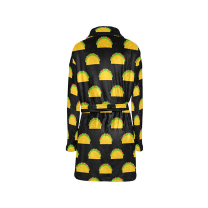 Taco Pattern Print Design TC06 Women's Fleece Robe