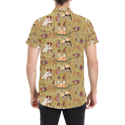 Ancient Greek Classic Pattern Design LKS305 Men Short Sleeve Button Up Shirt