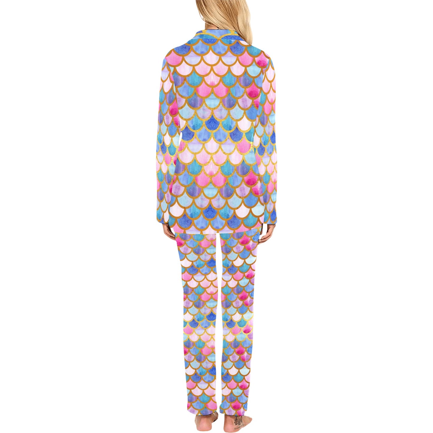 Scales Print Design LKS401 Women's Long Pajama Set
