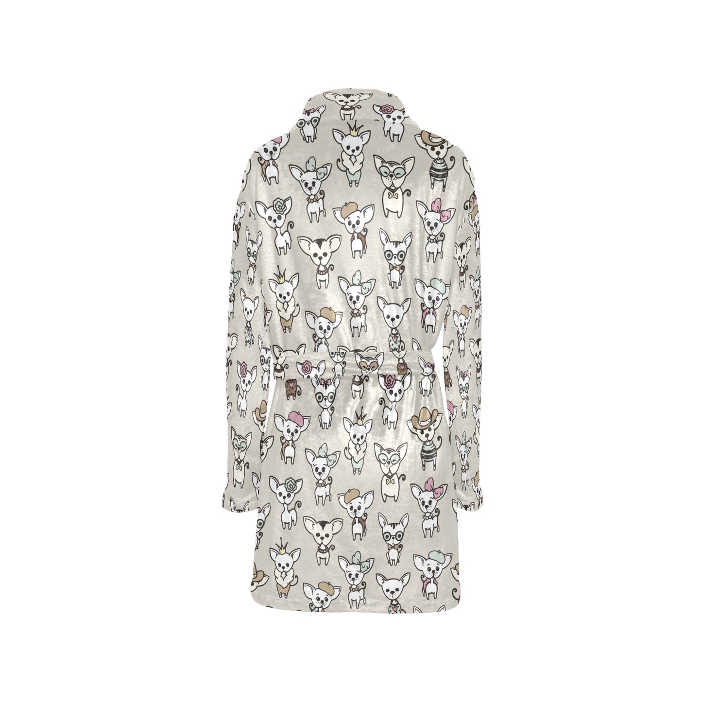 Chihuahua Pattern Print Design 02 Women's Fleece Robe