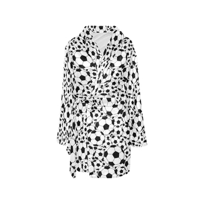 Soccer Ball Print Design LKS301 Women's Fleece Robe