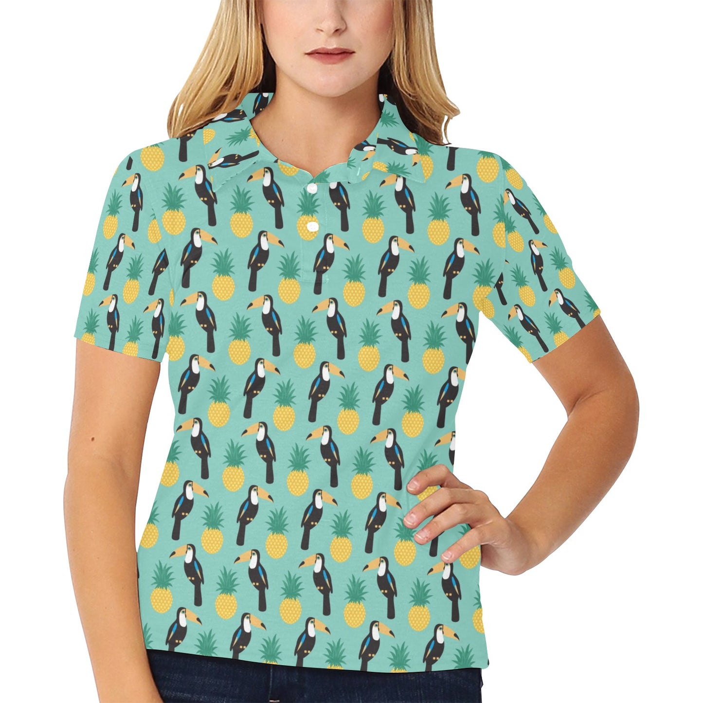 Toucan Print Design LKS301 Women's Polo Shirt