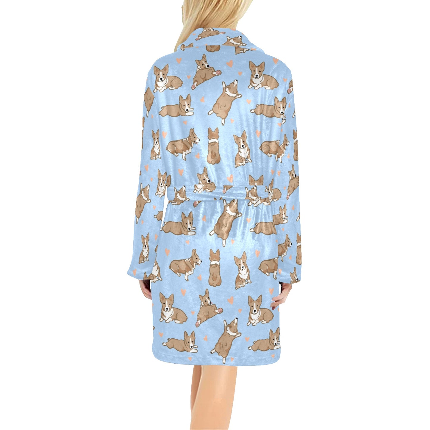 Pembroke Welsh Corgis Pattern Print Design A05 Women's Fleece Robe