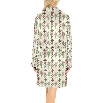 Western Cowboy Print Women's Fleece Robe