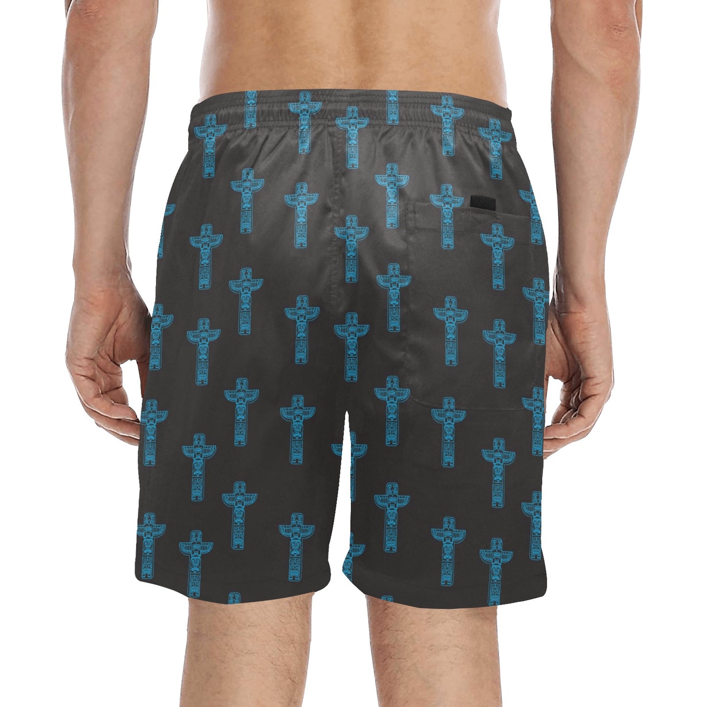 Totem Print Design LKS304 Men's Swim Trunks Beach Shorts