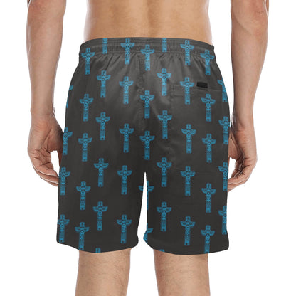 Totem Print Design LKS304 Men's Swim Trunks Beach Shorts