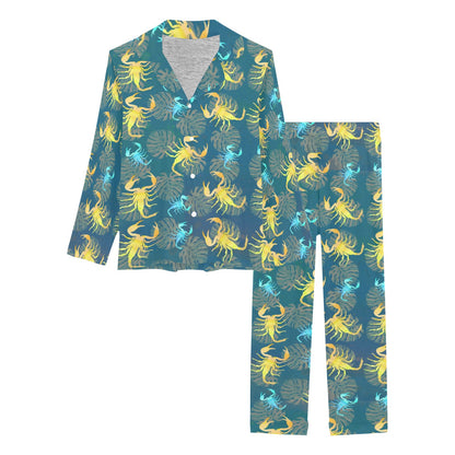 Scorpion Pattern Print Design 02 Women's Long Pajama Set