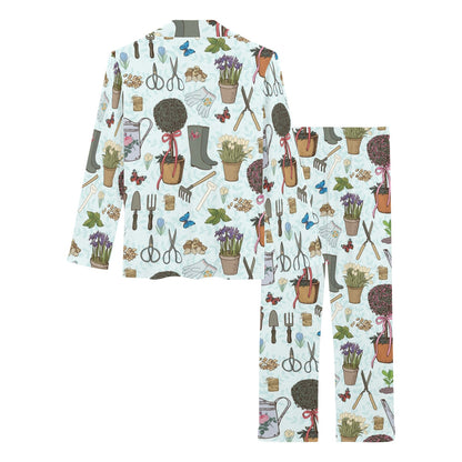Gardening Pattern Print Design G01 Women's Long Pajama Set