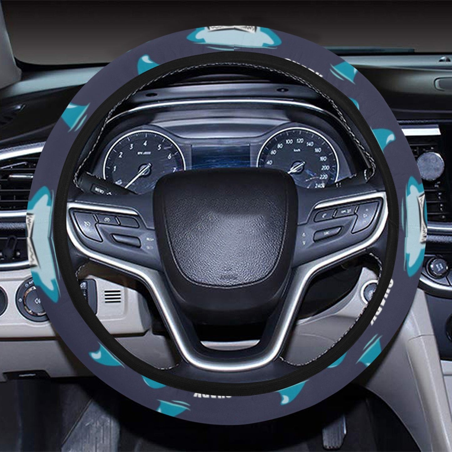 Shark Print Design LKS309 Steering Wheel Cover with Elastic Edge