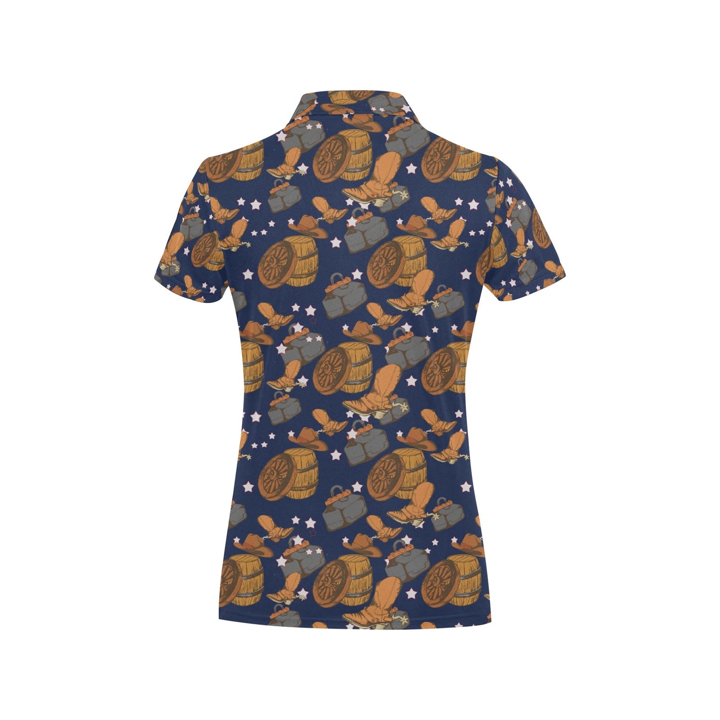 Cowboy Pattern Print Design 03 Women's Polo Shirt