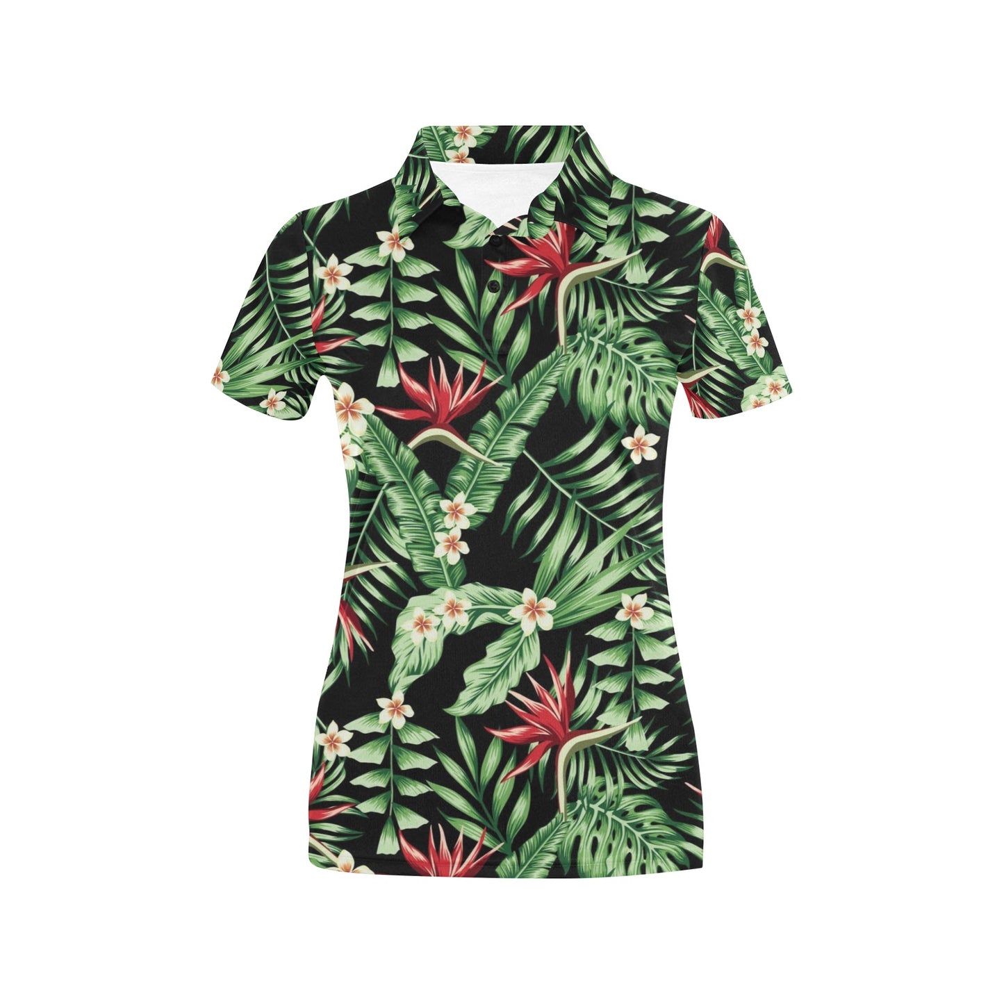 Bird Of Paradise Pattern Print Design BOP05 Women's Polo Shirt