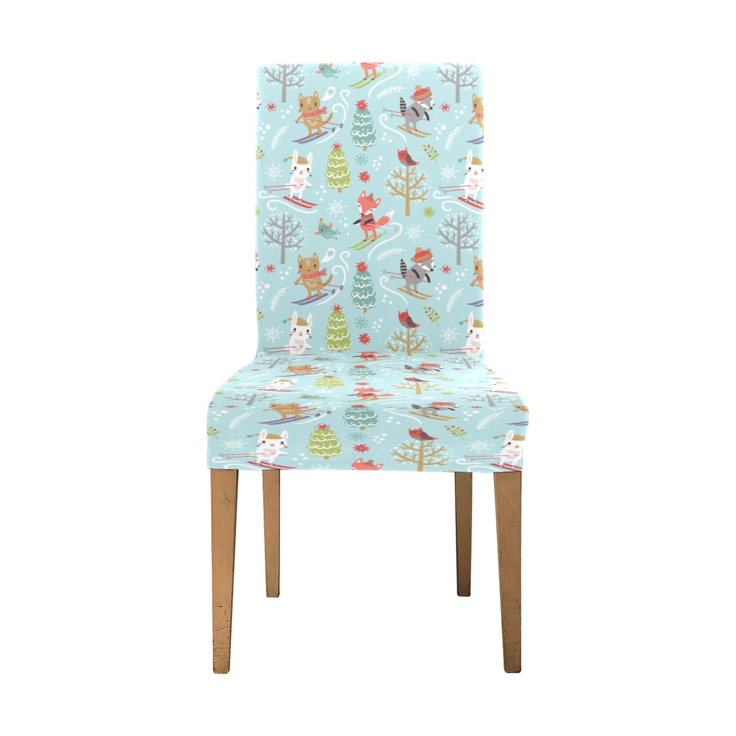 Ski Fox Cute Print Design LKS303 Dining Chair Slipcover