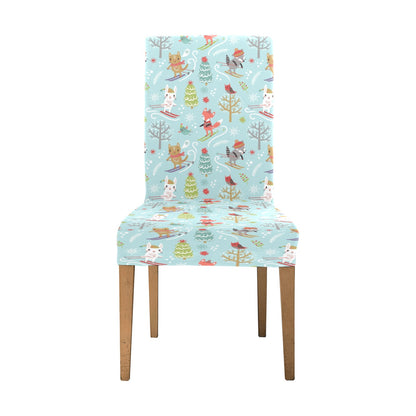 Ski Fox Cute Print Design LKS303 Dining Chair Slipcover