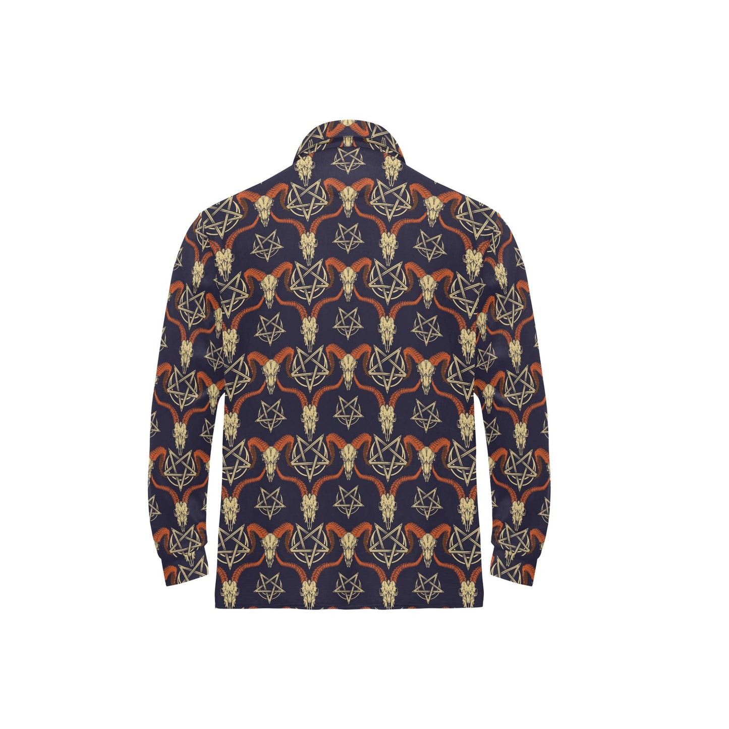 Buffalo Head Print Design LKS403 Long Sleeve Polo Shirt For Men's
