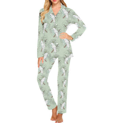 Cockatiel Pattern Print Design 01 Women's Long Pajama Set