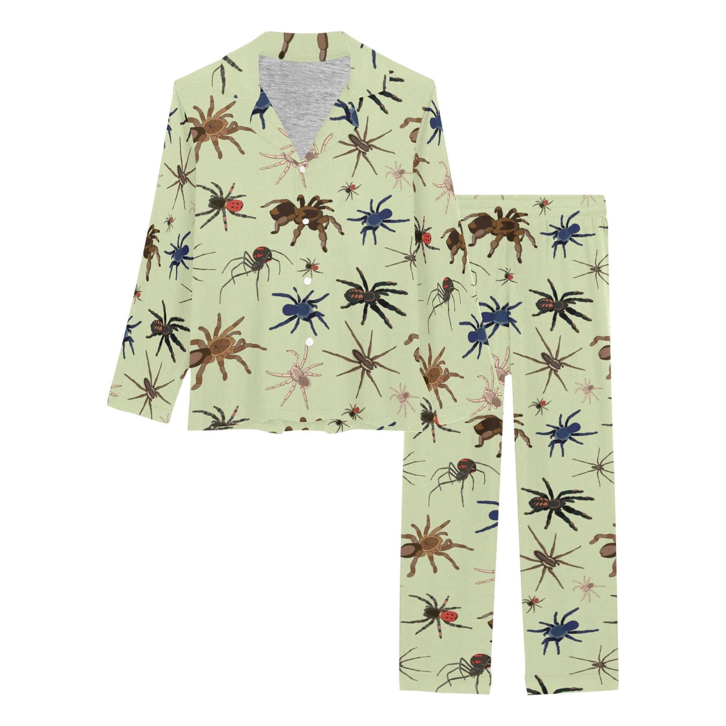 Tarantula Pattern Print Design 02 Women's Long Pajama Set