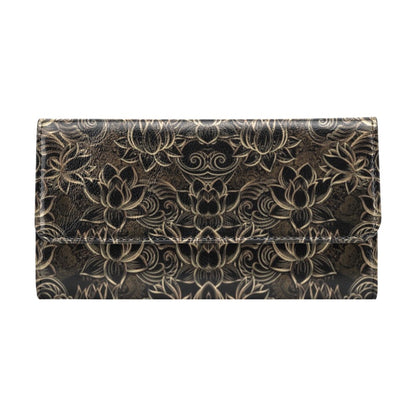 Lotus Gold Mandala Design Themed Women's Trifold Wallet