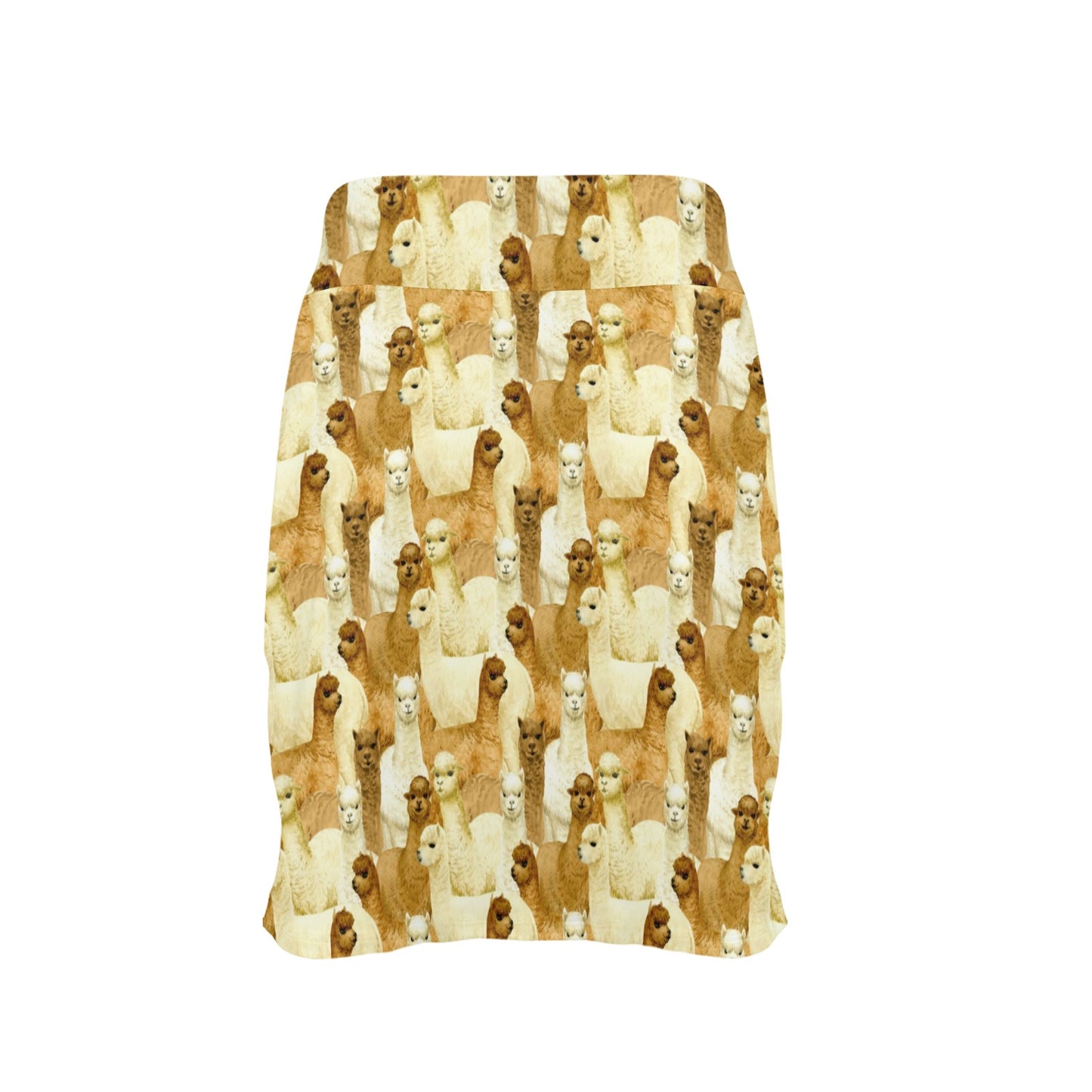 Alpaca Watercolor Design Themed Print 17" Golf & Pickleball Skort with Pockets