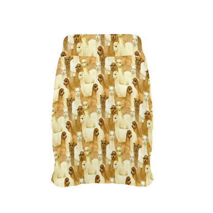 Alpaca Watercolor Design Themed Print 17" Golf & Pickleball Skort with Pockets
