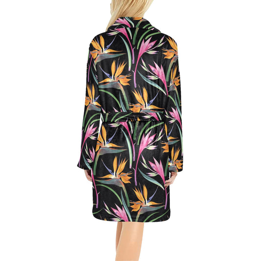 Tropical Flower Pattern Print Design TF017 Women's Fleece Robe