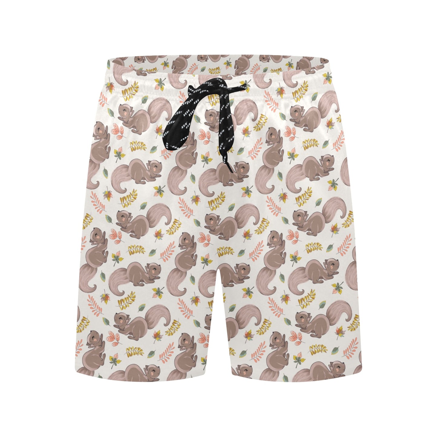 Squirrel Print Design LKS307 Men's Swim Trunks Beach Shorts