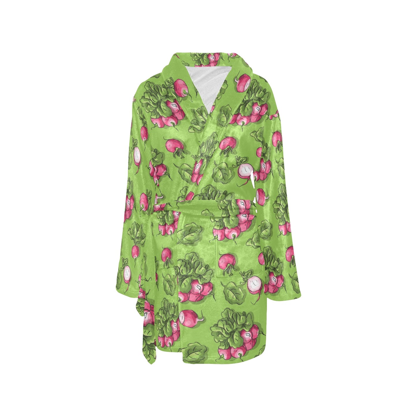 Radish Pattern Print Design A05 Women's Fleece Robe