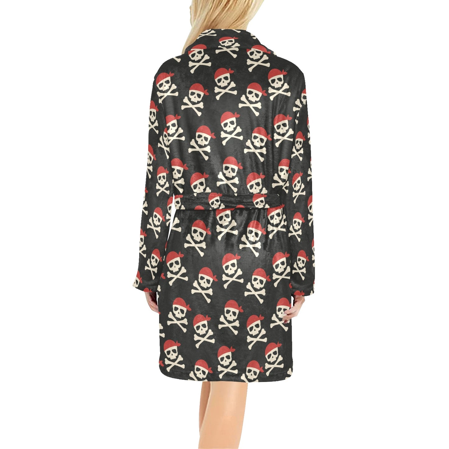 Pirate Pattern Print Design A04 Women's Fleece Robe