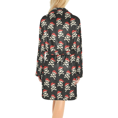 Pirate Pattern Print Design A04 Women's Fleece Robe