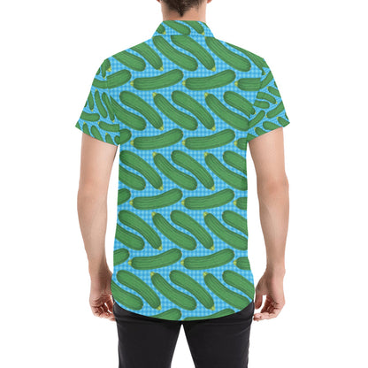 Zucchini Print Design LKS301 Men Short Sleeve Button Up Shirt