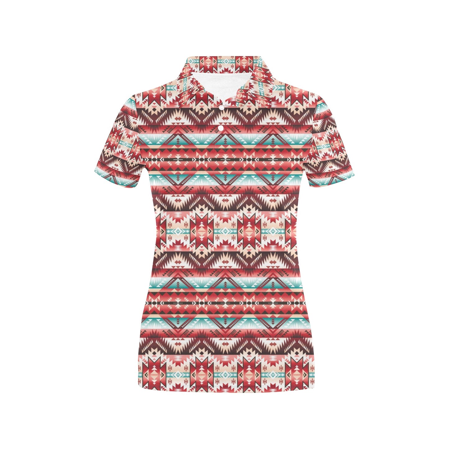 Aztec Western Style Print Pattern Women's Polo Shirt