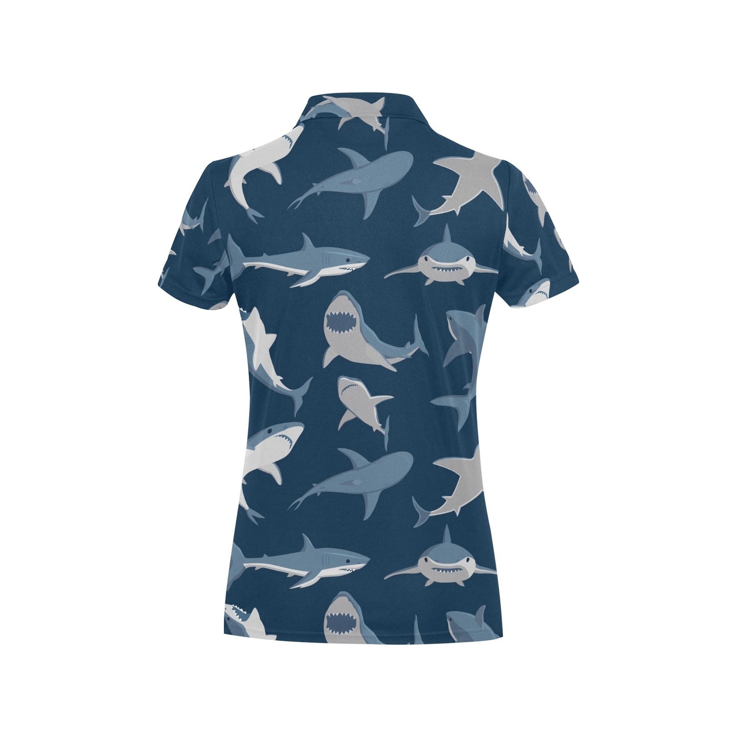 Shark Action Pattern Women's Polo Shirt