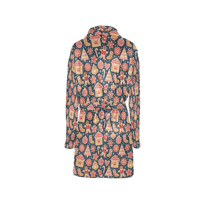 Gingerbread Pattern Print Design 03 Women's Fleece Robe