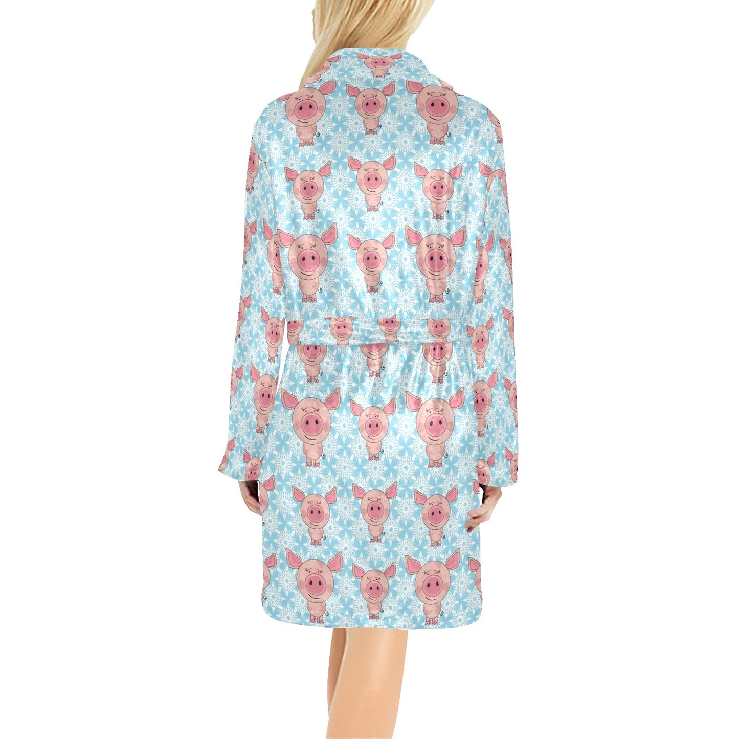 Pig Print Design LKS402 Women's Fleece Robe