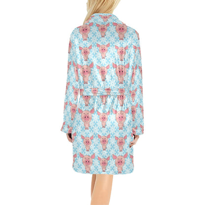 Pig Print Design LKS402 Women's Fleece Robe