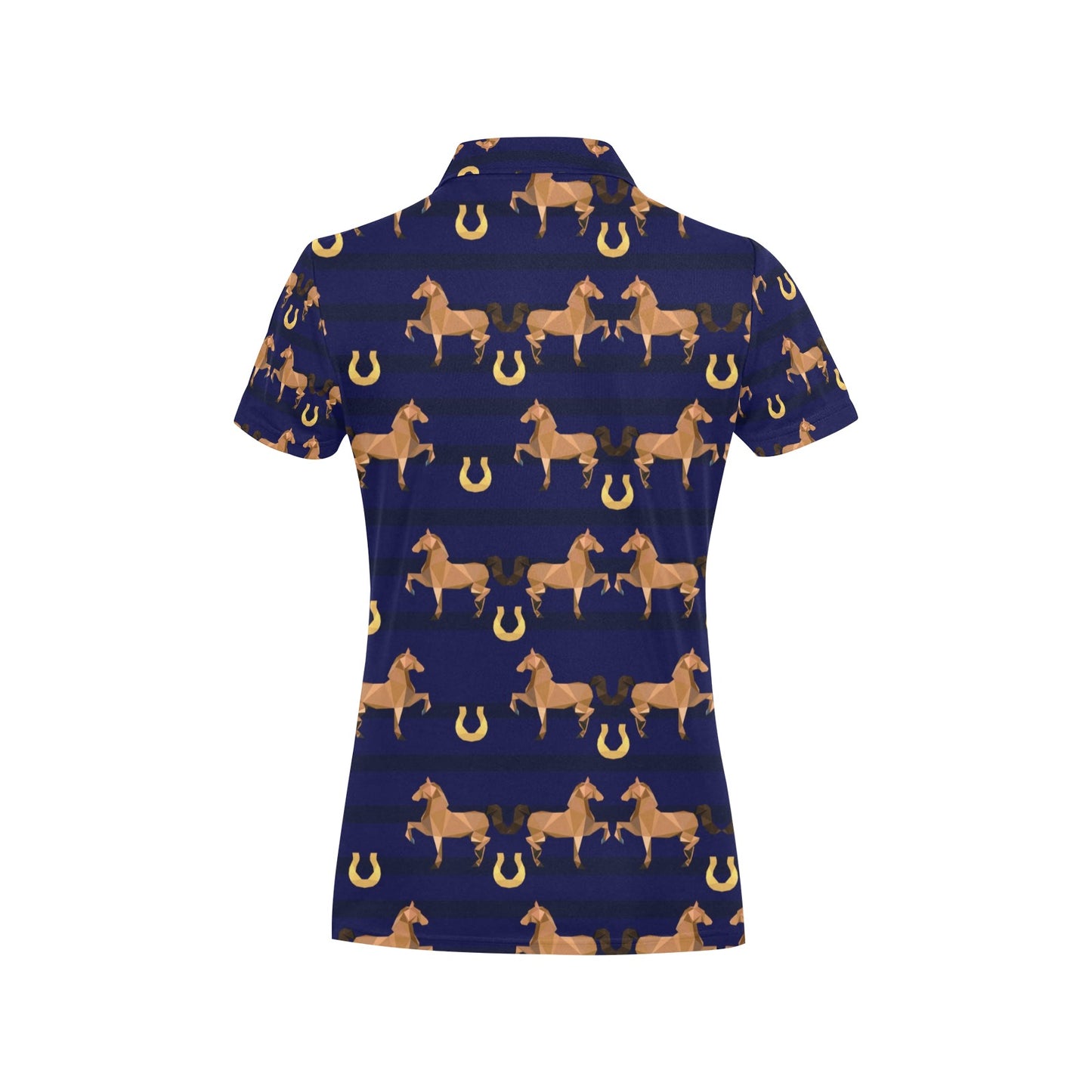 Horse Luxury Themed Pattern Print Women's Polo Shirt