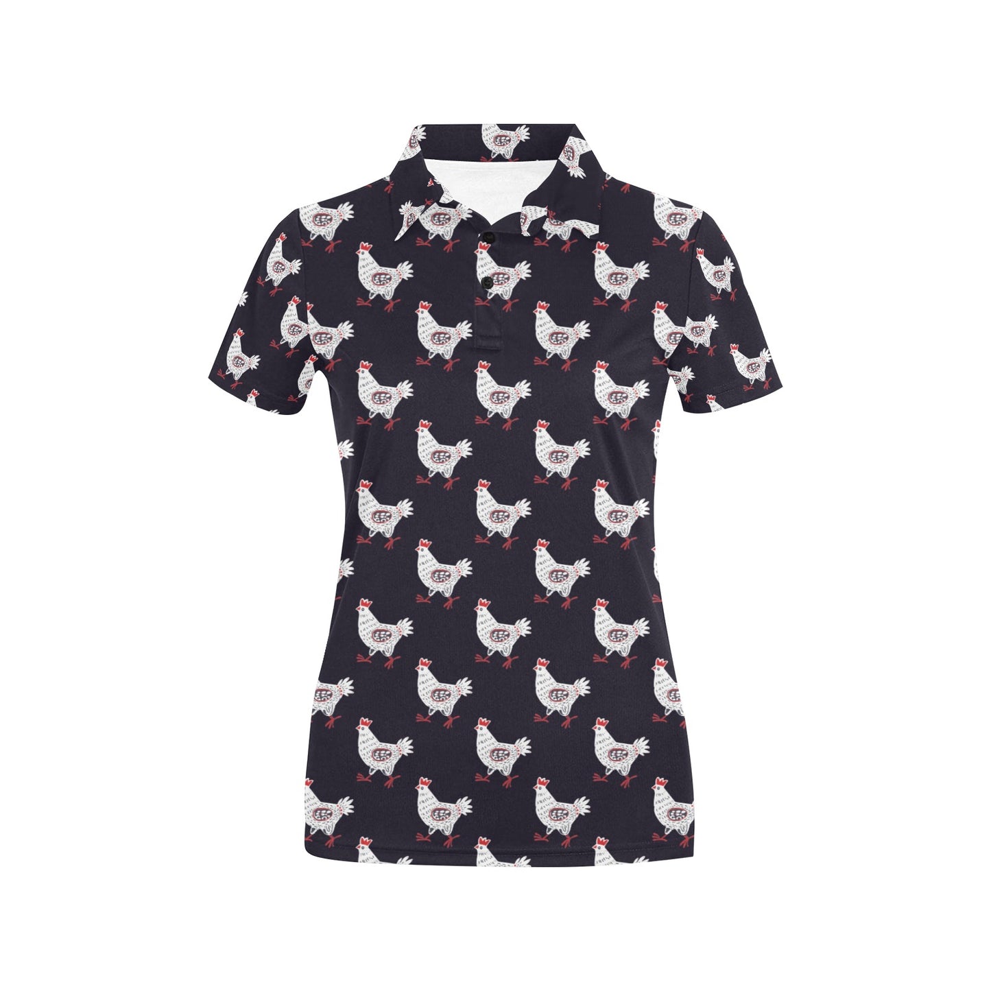 Chicken Pattern Print Design 03 Women's Polo Shirt