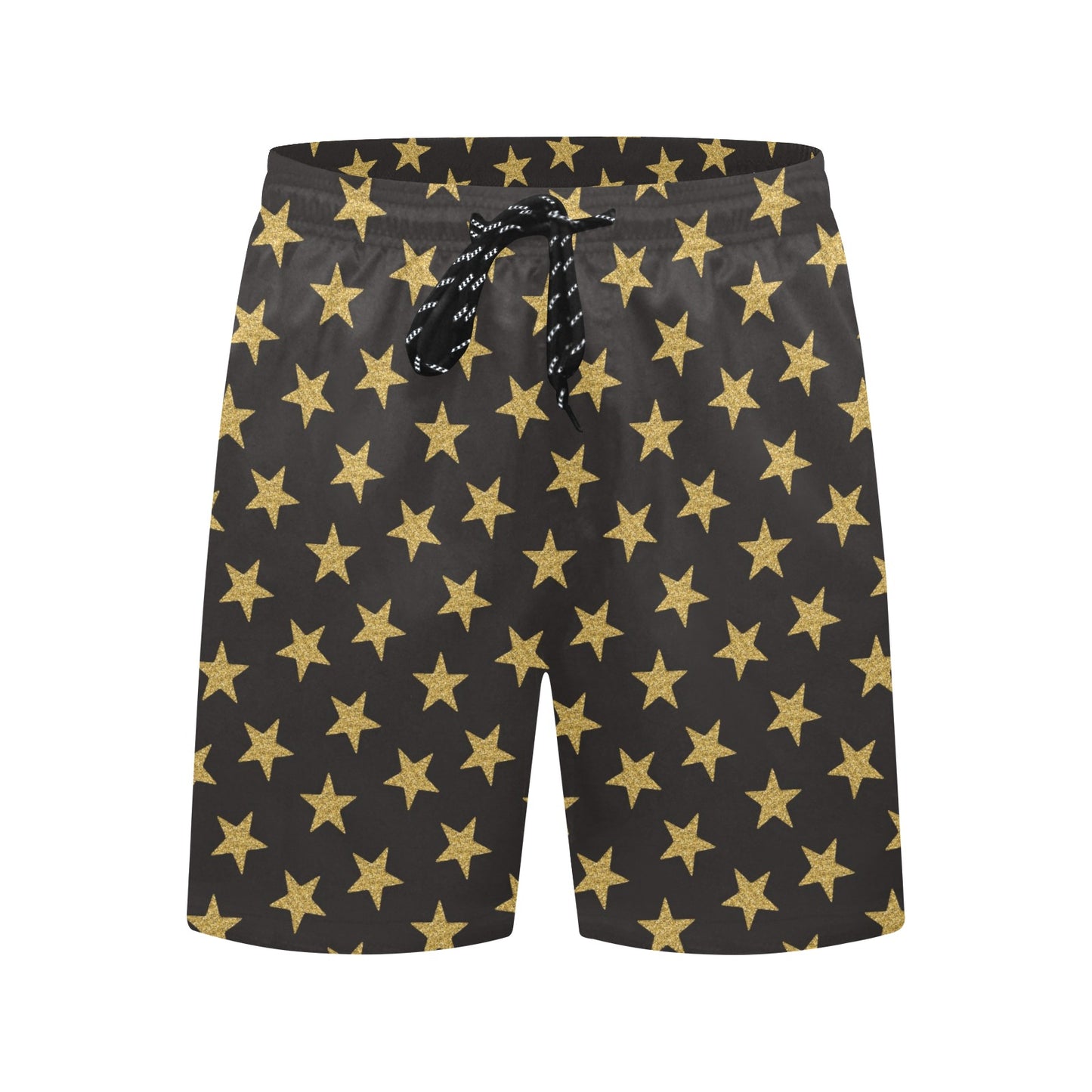 Star Gold Print Design LKS302 Men's Swim Trunks Beach Shorts