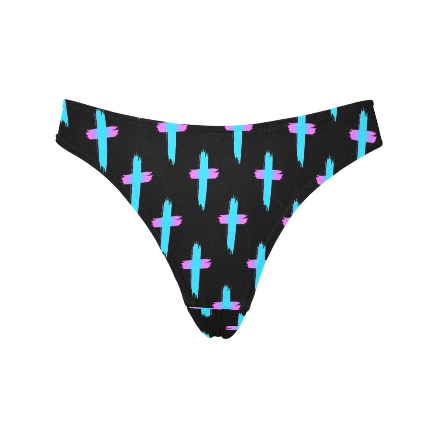 Christian Cross neon Pattern Women's Thongs