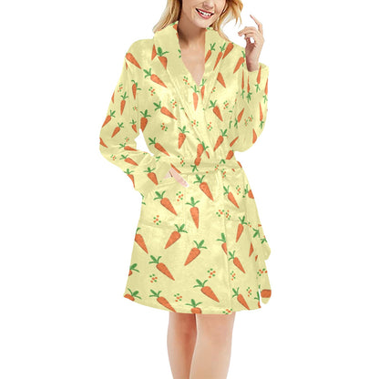Carrot Pattern Print Design 04 Women's Fleece Robe