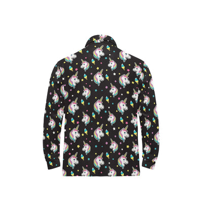 Unicorn Print Design LKS302 Long Sleeve Polo Shirt For Men's