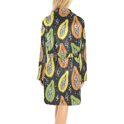 Papaya Pattern Print Design PP05 Women's Fleece Robe