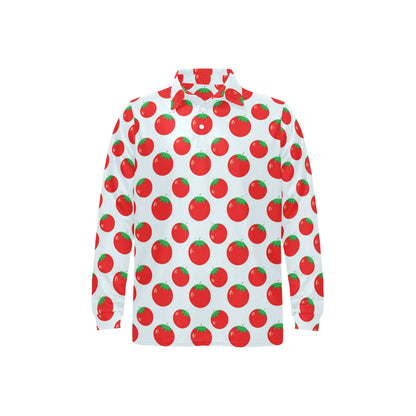 Tomato Print Design LKS307 Long Sleeve Polo Shirt For Men's